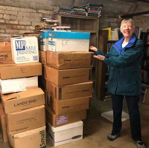 linda with books for schools